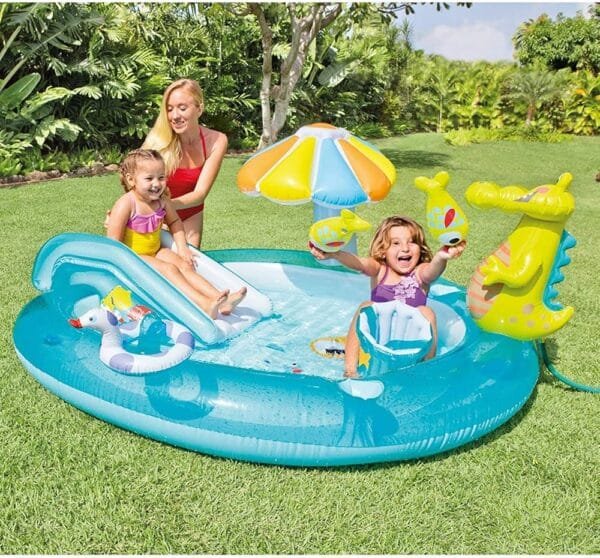 Gator Inflatable Kids Pool Play Swimming Spray Slide Center(contain air pump) - 图片 2