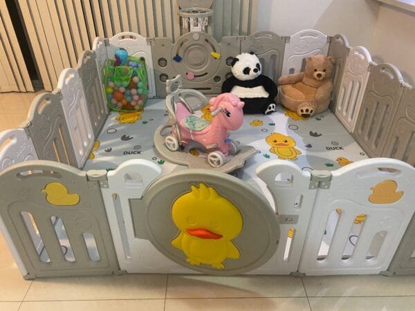 4m2 Indoor Children Playground Home kids play center Kids Party Center Kindergarten Play Center Safety Play Center Plastic Baby Playpen Indoor Rocking Horse Toy Plush Sit Baby Sofa