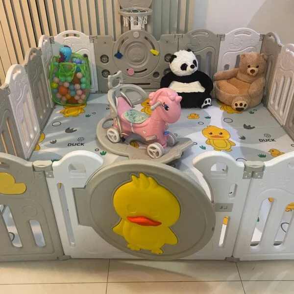 4m2 Indoor Children Playground Home kids play center Kids Party Center Kindergarten Play Center Safety Play Center Plastic Baby Playpen Indoor Rocking Horse Toy Plush Sit Baby Sofa