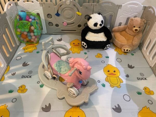 4m2 Indoor Children Playground Home kids play center Kids Party Center Kindergarten Play Center Safety Play Center Plastic Baby Playpen Indoor Rocking Horse Toy Plush Sit Baby Sofa - 图片 4