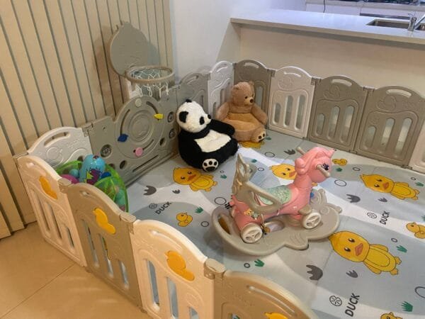 4m2 Indoor Children Playground Home kids play center Kids Party Center Kindergarten Play Center Safety Play Center Plastic Baby Playpen Indoor Rocking Horse Toy Plush Sit Baby Sofa - 图片 5