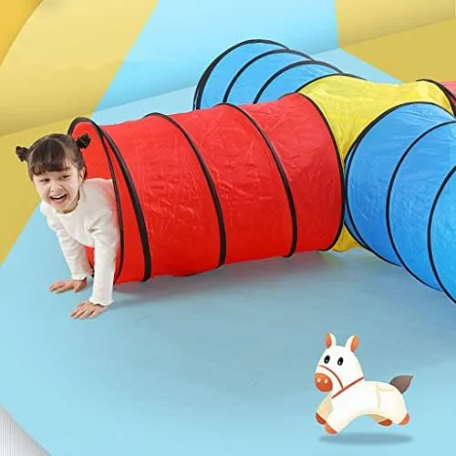 6-tube children’s crawling tunnel Colorful Children's Play Tunnel Tent Fun Play Pop Up Crawl Through Baby Tunnel Toy