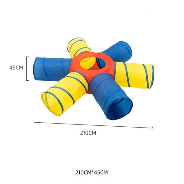 6-tube children’s crawling tunnel Colorful Children's Play Tunnel Tent Fun Play Pop Up Crawl Through Baby Tunnel Toy - 图片 2
