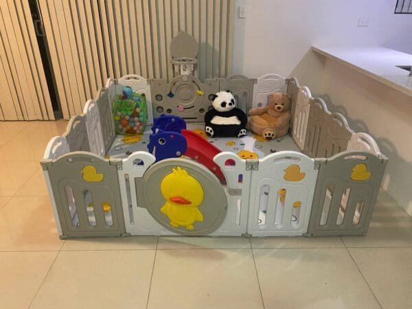 4m2 Indoor Children Playground Home kids play center Kids Party Center Kindergarten Play Center Safety Play Center Plastic Playpen Fence Kids Plastic Slide Animal Shape Seats - 图片 2