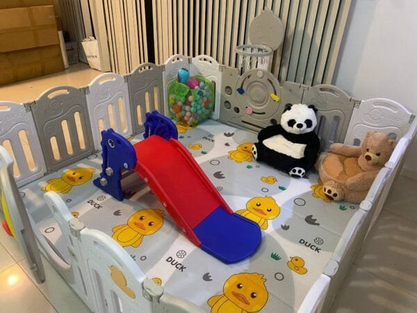 4m2 Indoor Children Playground Home kids play center Kids Party Center Kindergarten Play Center Safety Play Center Plastic Playpen Fence Kids Plastic Slide Animal Shape Seats - 图片 3