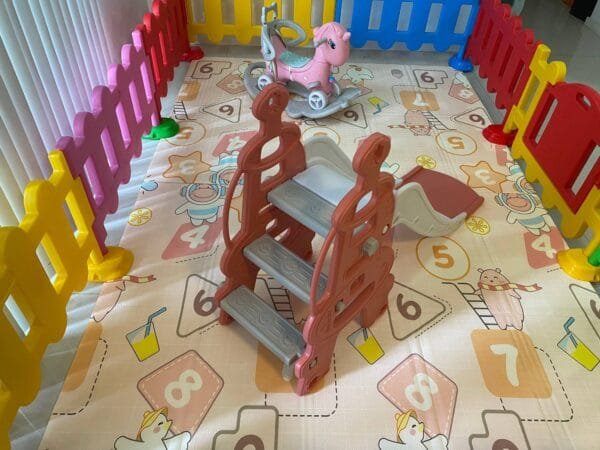 kids play center Kids Indoor Children Playground Home kids play center Kids Party Center Kindergarten Play Center Safety Play Center Plastic Playpen Fence Kids Plastic Slide Rocking Horse 6m2 - 图片 4