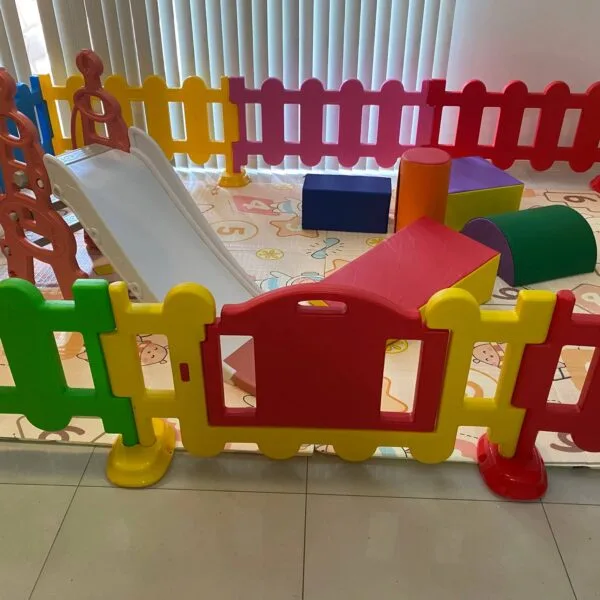 6m2 Kids Party Center Indoor Children Playground Home kids play center  Kindergarten Play Center Safety Play Center Plastic Playpen Fence Kids Plastic Slide kids foam block