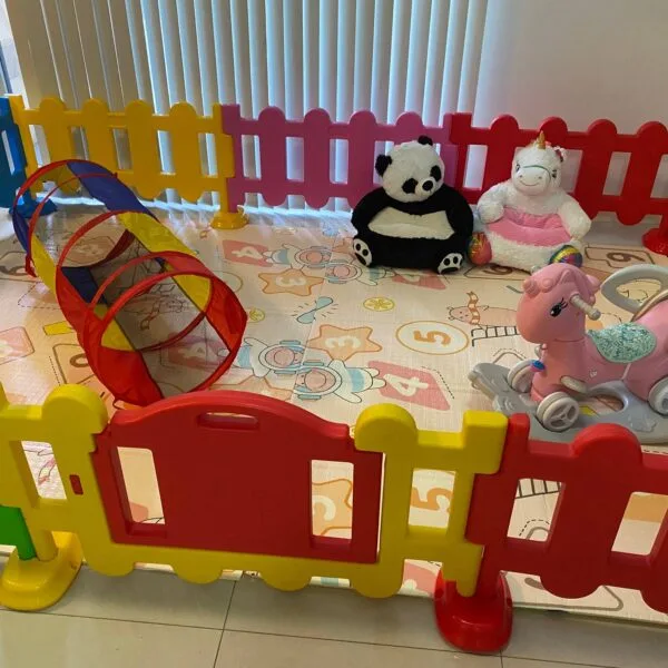 Safety Play Center Kids Party Center Indoor Children Playground Home kids play center Kindergarten Play Center Safety Play Center Plastic Playpen Fence Plush Sit Baby Sofa Rocking Horse Crawl Tunnel for Toddlers