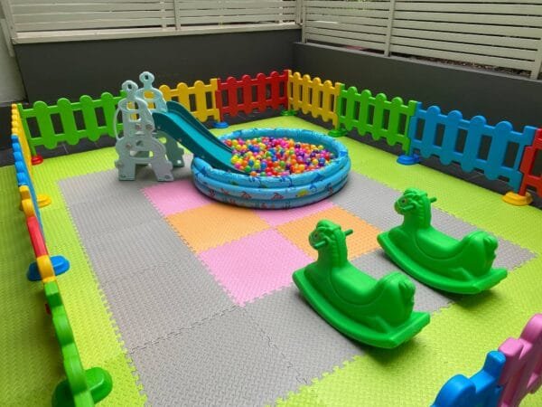 Safety Play Center Home kids play center Kids Party Center Kindergarten Play Center  Plastic Rocking Horse Ocean Ball Pits Plastic Slide 12m2 - 图片 3