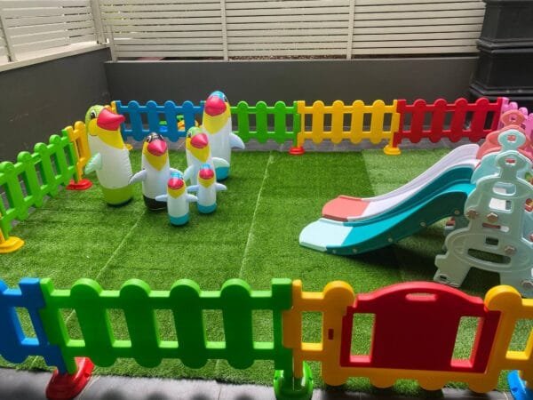 12m2 Outdoor Children Playground Kids Party Center Home kids play center Kids Party Center Kindergarten Play Center Safety Play Center Kids Plastic Slide Inflatable Penguin Tumbler For Kids - 图片 2