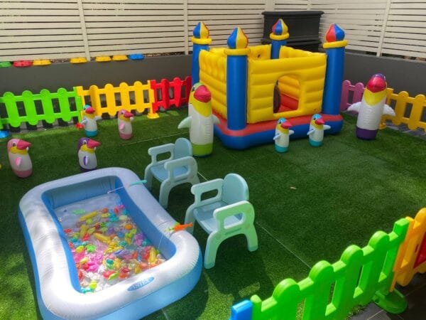 Home kids play center Kids Party Center Kids Party Center Kindergarten Play Center Safety Play Center Children's Castle Bouncer Magnetic Fishing Game Set Inflatable Penguin Tumbler 16m2 - 图片 2