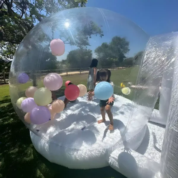 In Stock Jumping Bouncy Bubble House PVC Transparent Inflatable Bubble Tent House 5m Bubble Bounce House For Kids  inflatable bubble house with jumping mattress - 图片 2