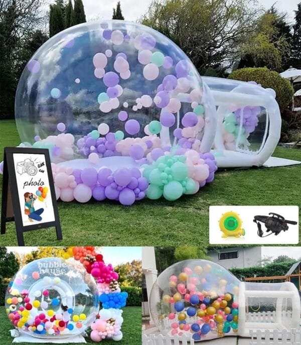 In Stock Jumping Bouncy Bubble House PVC Transparent Inflatable Bubble Tent House 5m Bubble Bounce House For Kids  inflatable bubble house with jumping mattress - 图片 4